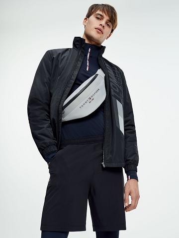 Férfi Tommy Hilfiger Reflective logo performance Kabát Fekete | HU 1203YXF